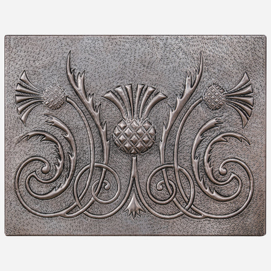 Scottish Heritage Kitchen Backsplash Tile - Copper Thistle Emblem - Gray - Natuross