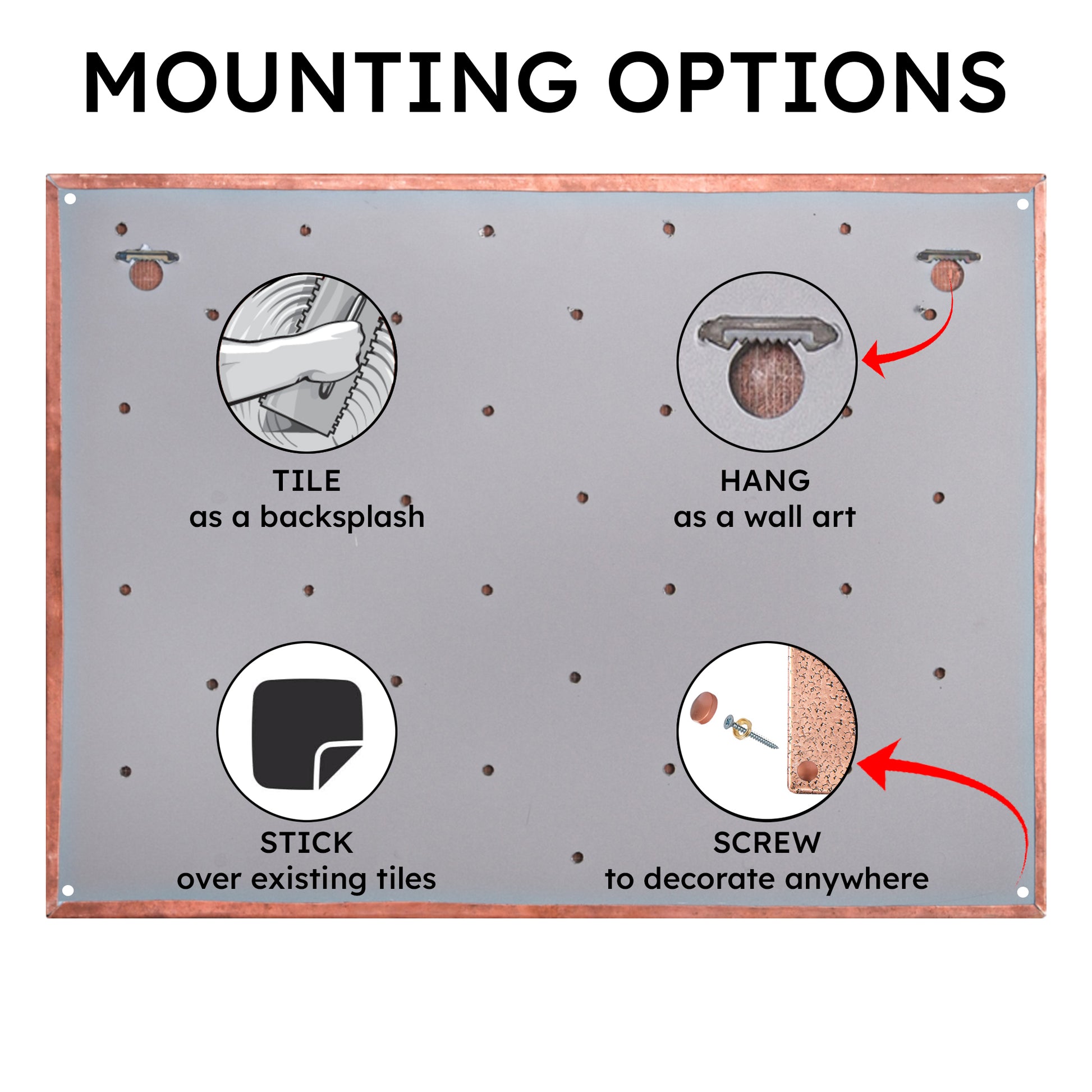 Copper Tree Branches Backsplash | Handmade Rustic Copper Kitchen Wall Art - Natuross