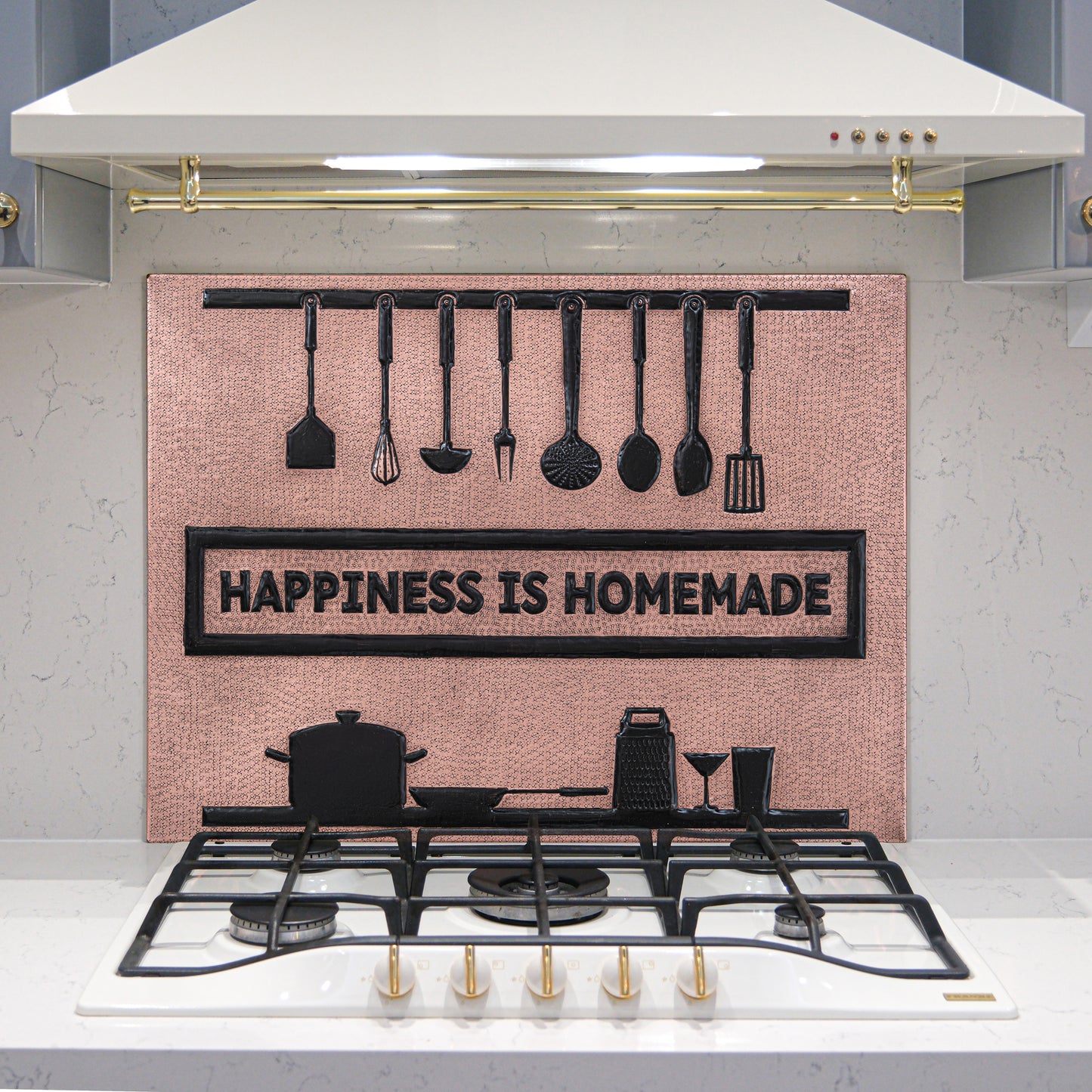 Cozy Home Kitchen Backsplash Tile - Copper Happiness is Homemade - Copper & Black - Natuross