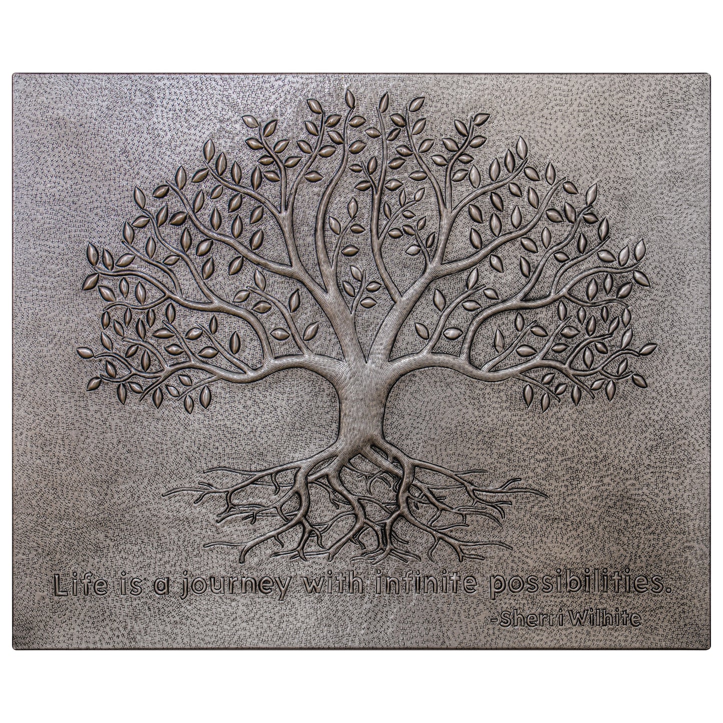 Gray Tree With Roots Copper Backsplash | Metallic Handmade Copper Kitchen Backsplash Panel - Natuross