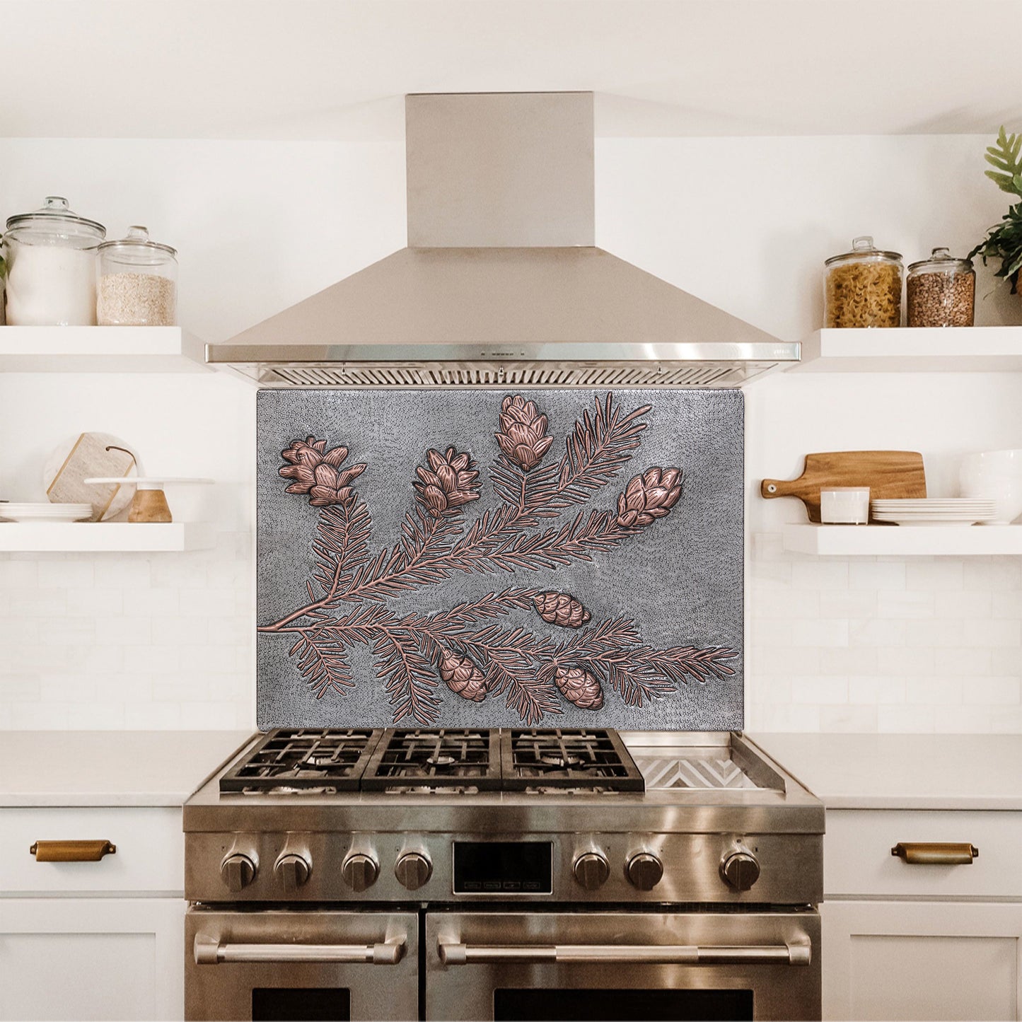 Pine Branch Copper Kitchen Backsplash - Natuross