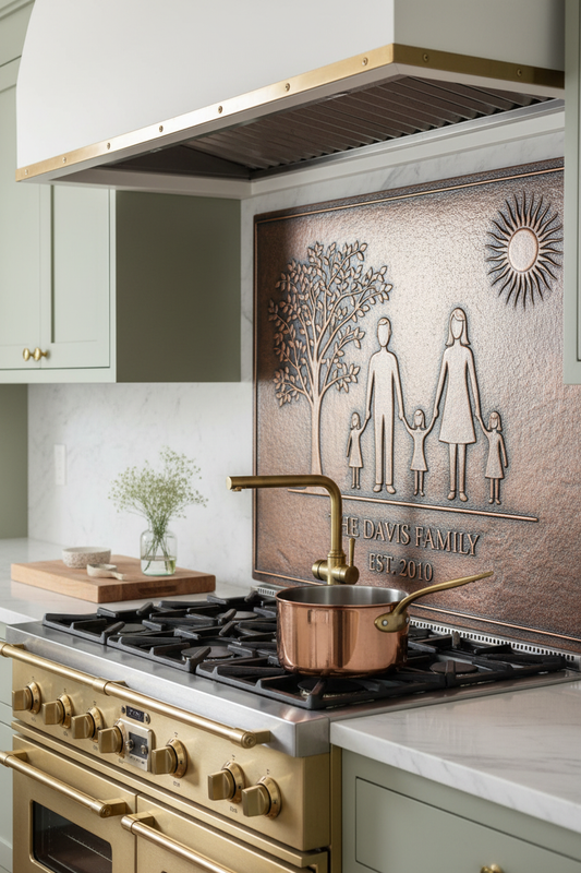 Family Silhouette - over stove MUCH closer side clean kitchen