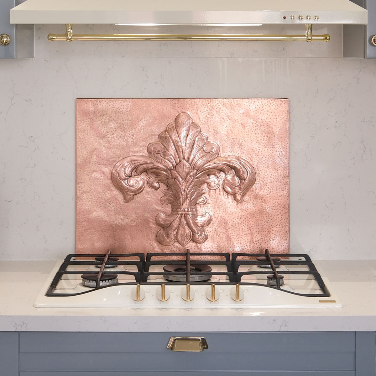 French Country Kitchen Backsplash Tile - Copper Fleur De Lys - Natural Copper - Natuross