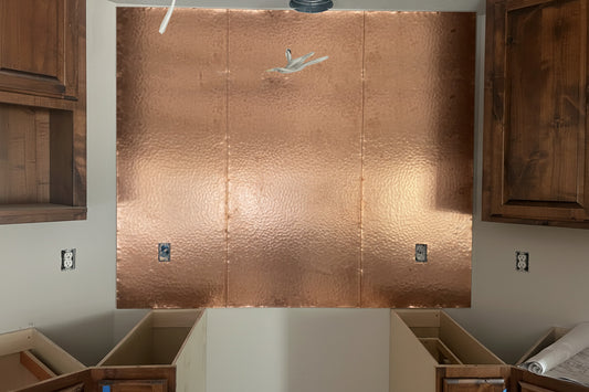 Hand-Hammered Copper Kitchen Backsplash