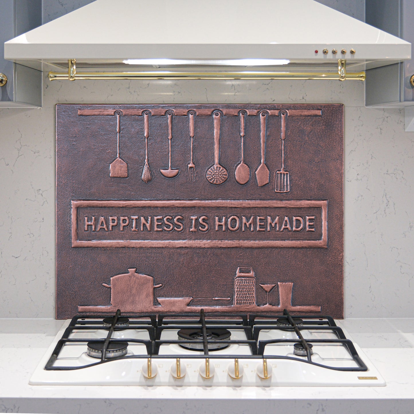 Cozy Home Kitchen Backsplash Tile - Copper Happiness is Homemade - Brown Patina - Natuross