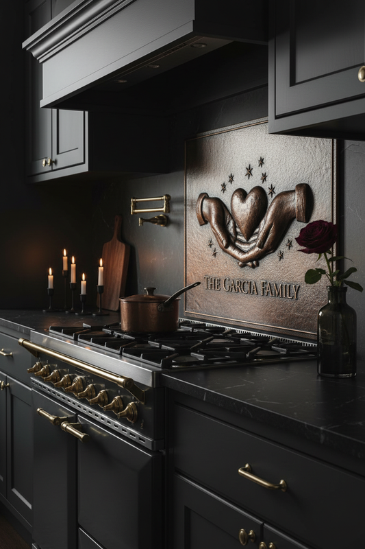 Hands Heart - moody dark romantic kitchen