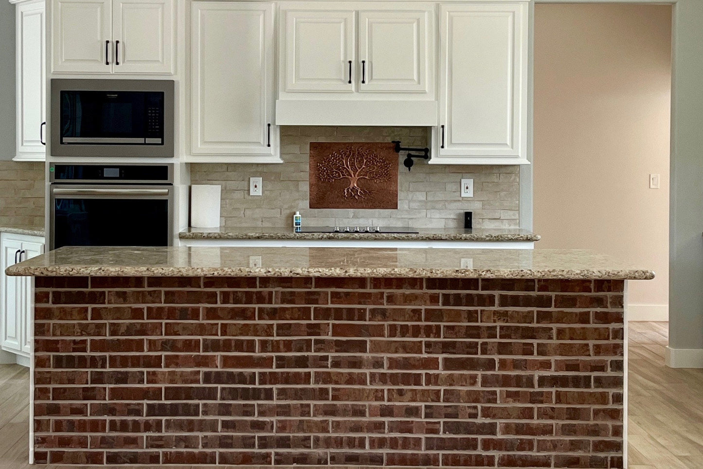 Rustic Brown Tree With Roots Copper Backsplash | Handmade Farmhouse Copper Kitchen Backsplash Panel - Natuross