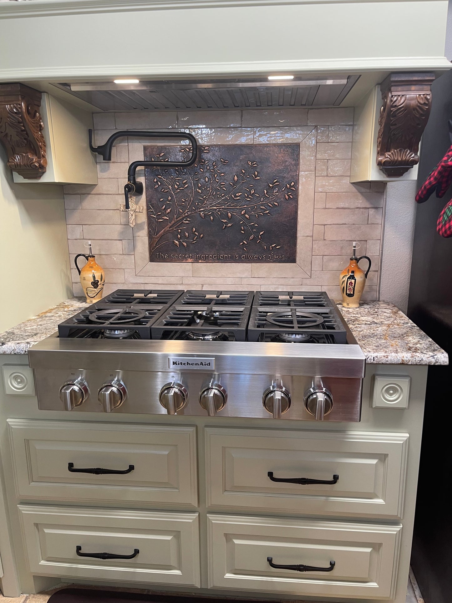 Rustic Brown Copper Tree Branches Backsplash | Handmade Farmhouse Kitchen Wall Art - Natuross