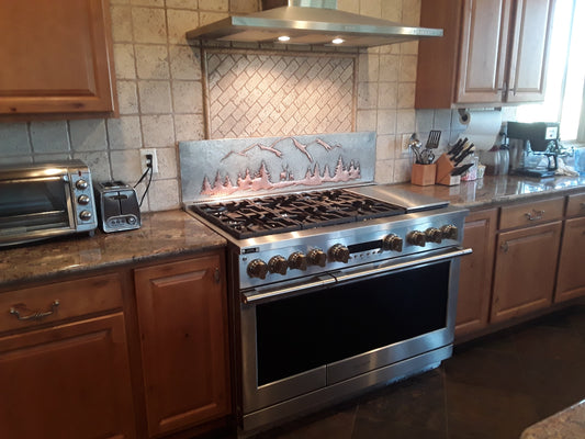Gray & Copper Deer Backsplash - Natuross