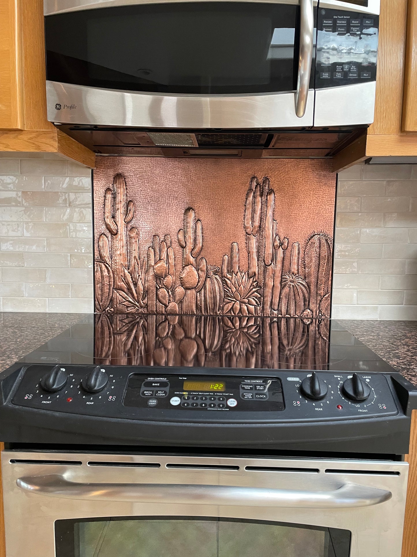 Cacti Copper Kitchen Backsplash