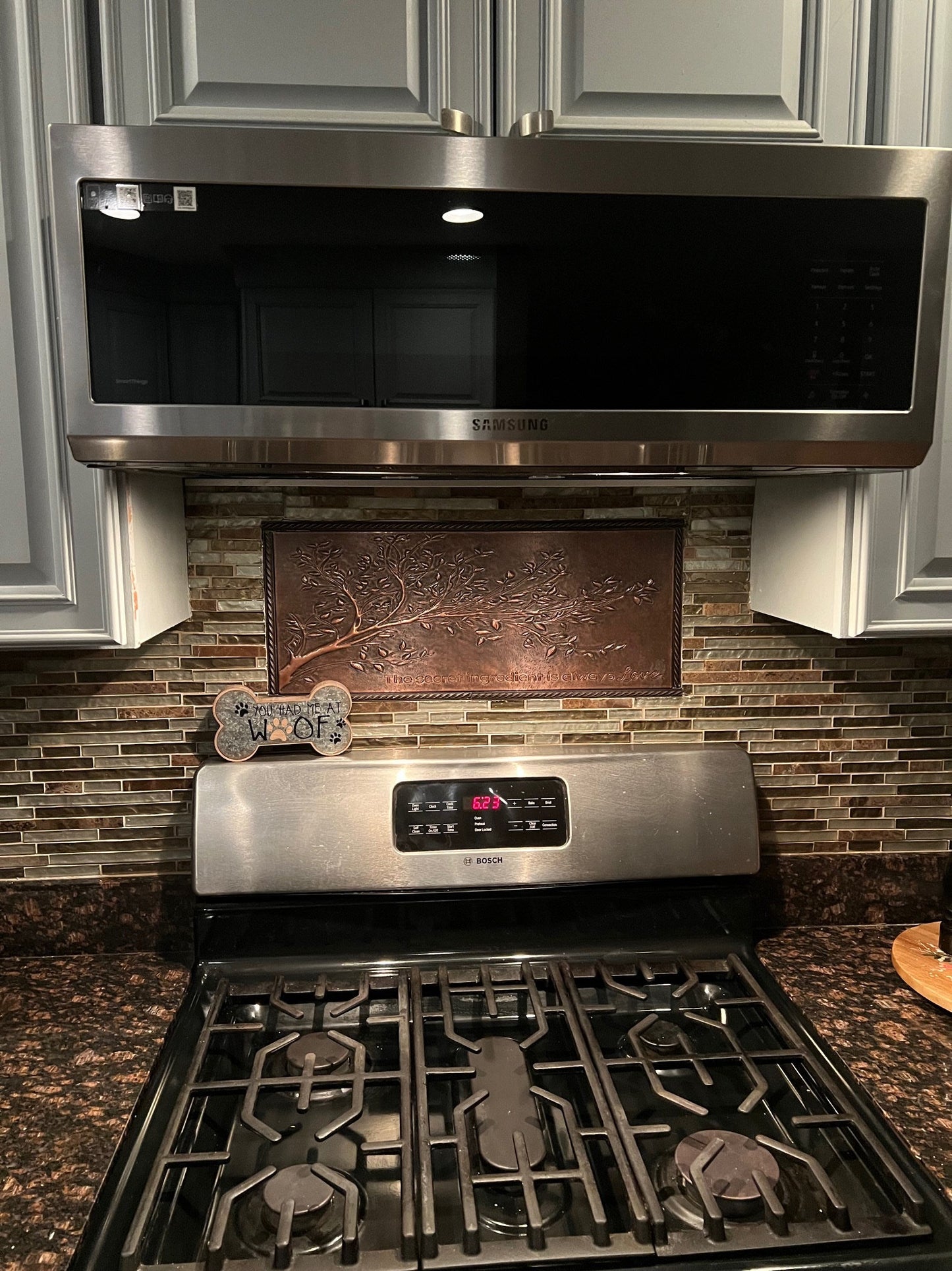 Rustic Brown Copper Tree Branches Backsplash | Handmade Farmhouse Kitchen Wall Art - Natuross