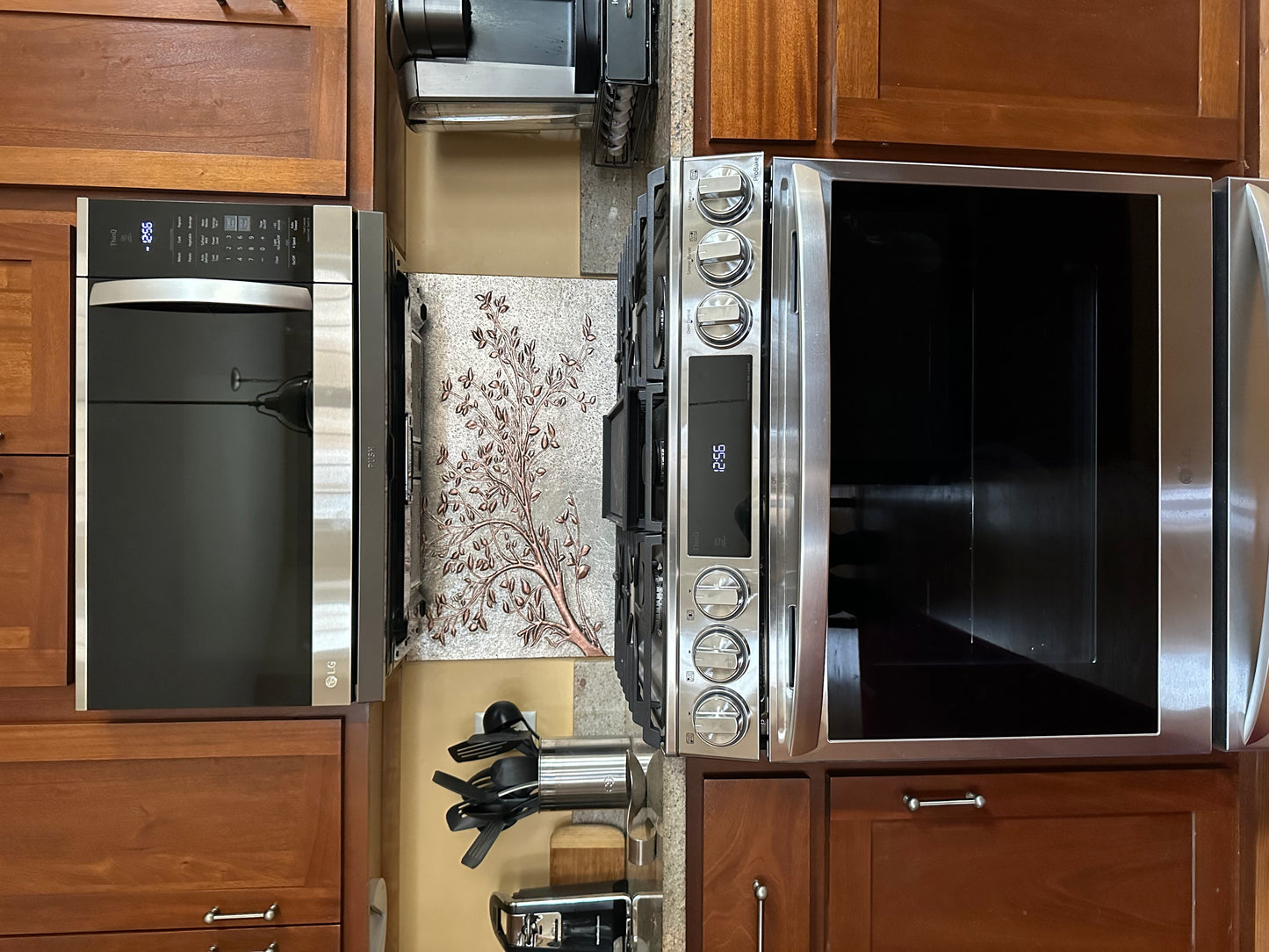 Gray Copper Tree Branches Backsplash | Handmade Copper Kitchen Backsplash Tile