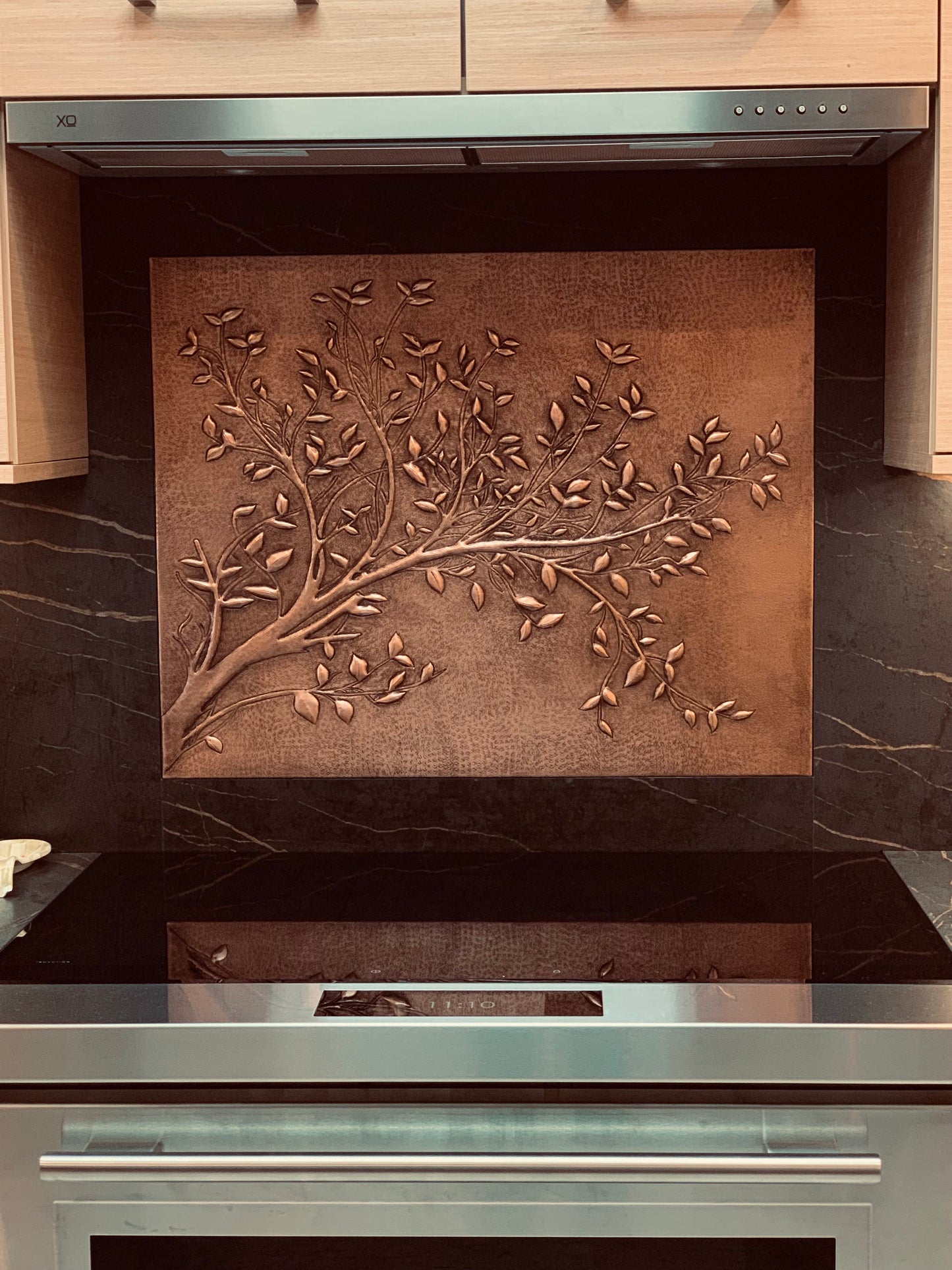 Carrelage de crédence de cuisine rustique – Branches d'arbre en cuivre – Cuivre naturel