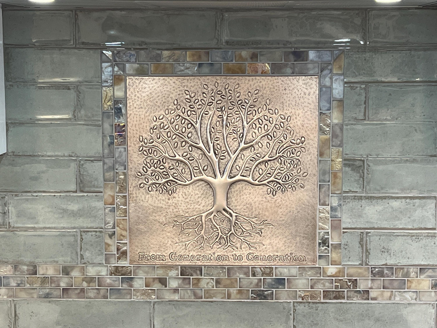 Gray Tree With Roots Copper Backsplash | Metallic Handmade Copper Kitchen Backsplash Panel - Natuross