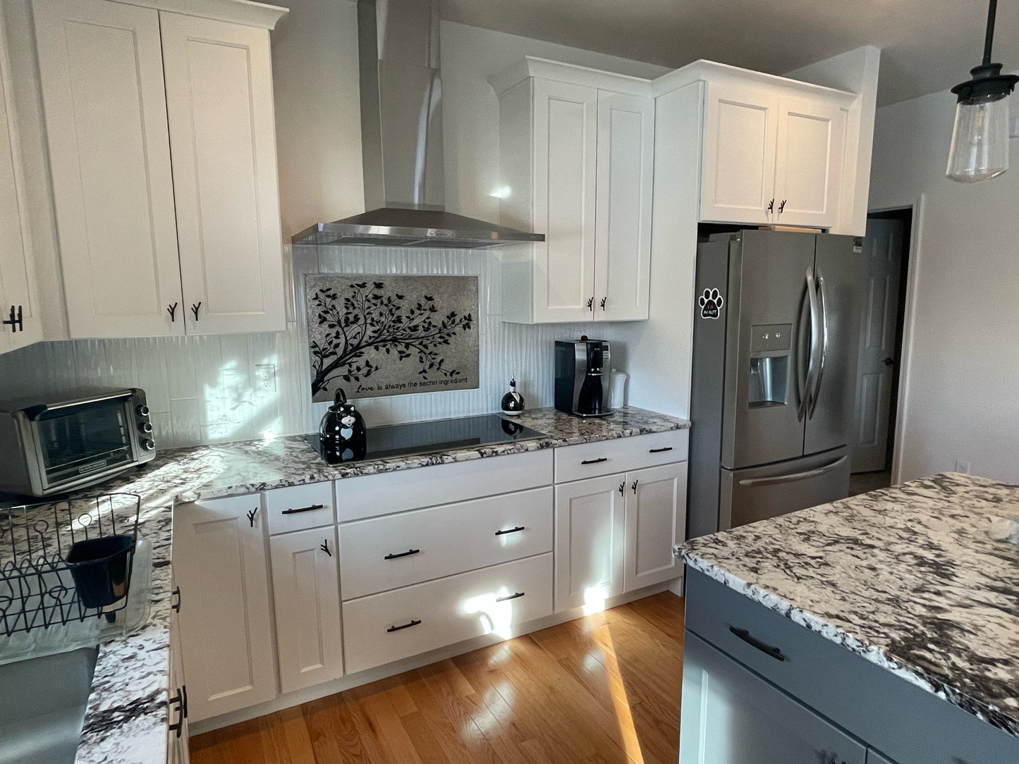 Gray & Black Copper Tree Branches Backsplash | Modern Copper Kitchen Backsplash Panel - Natuross