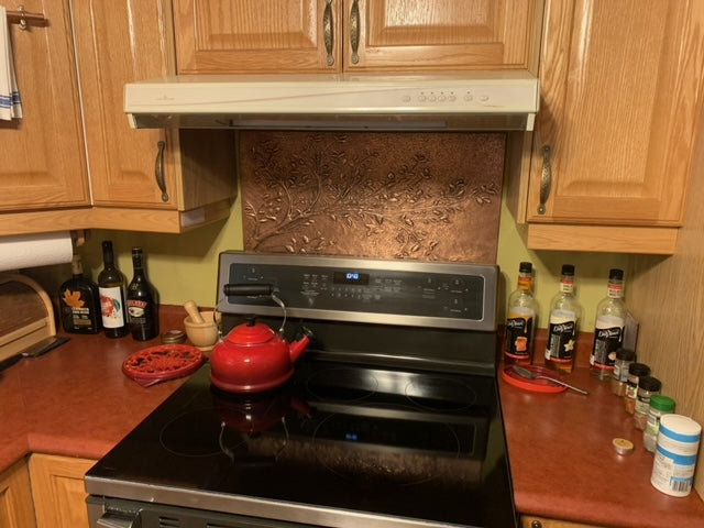 Copper Tree Branches Backsplash | Handmade Rustic Copper Kitchen Wall Art - Natuross
