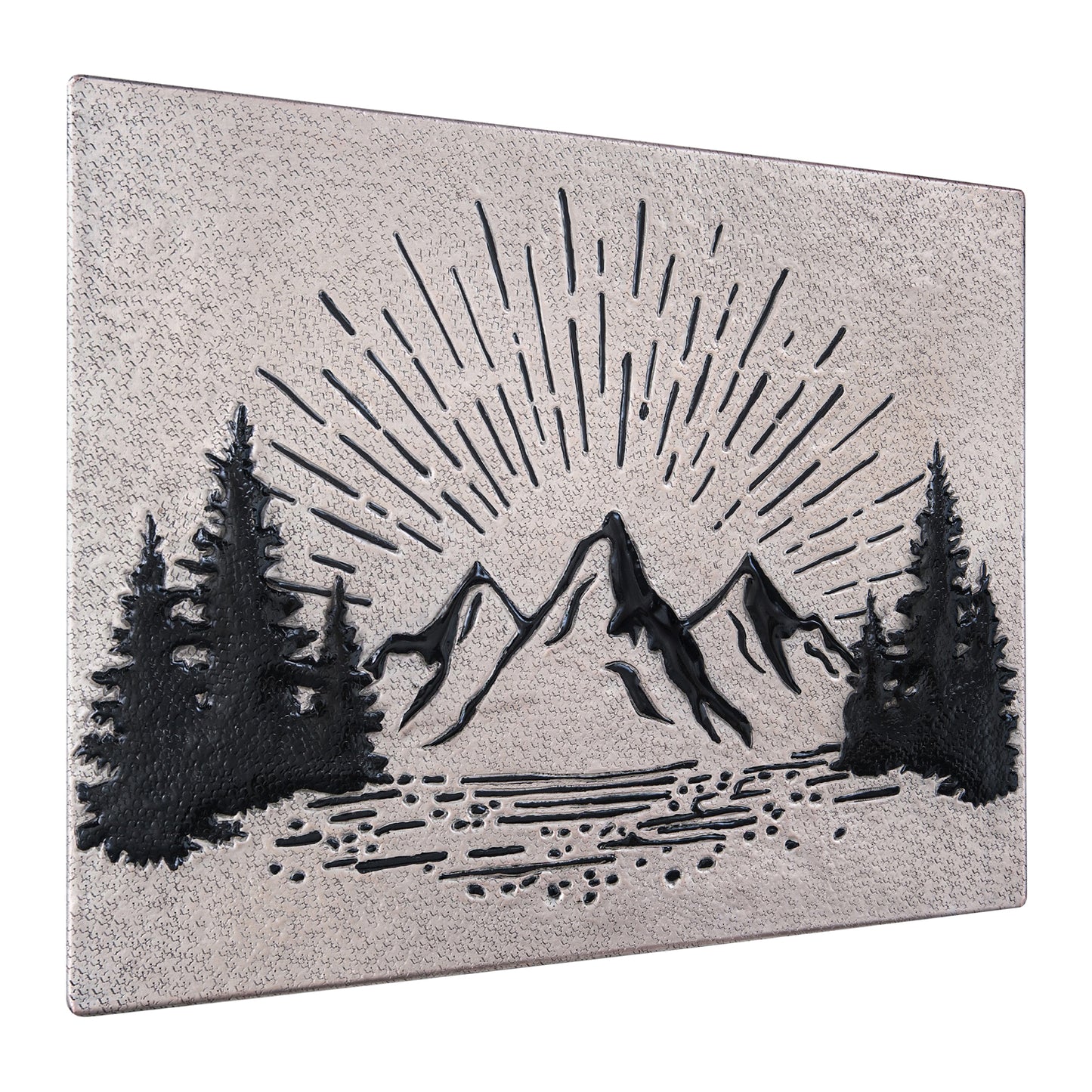 Mountain Retreat Kitchen Backsplash Tile - Copper Sunrise Scene - Gray & Black - Natuross