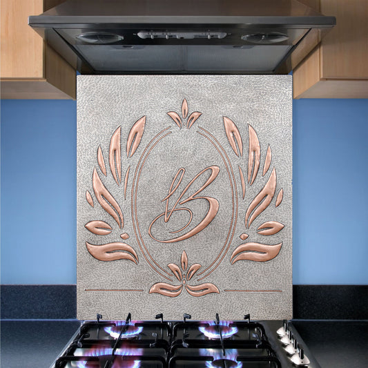 Letter Monogram Copper Backsplash Tile