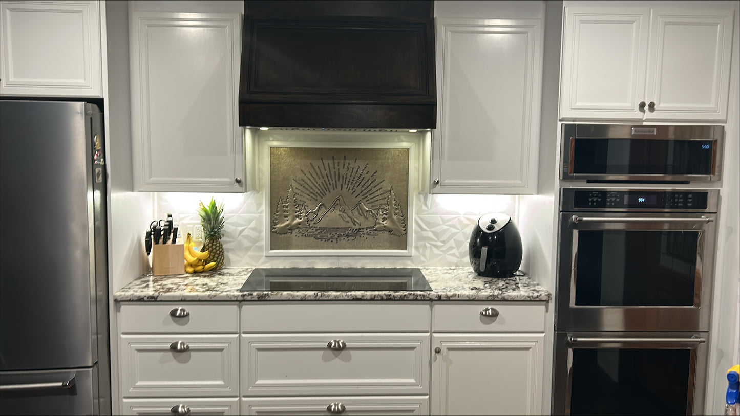 Gray Mountain Sunrise Copper Backsplash