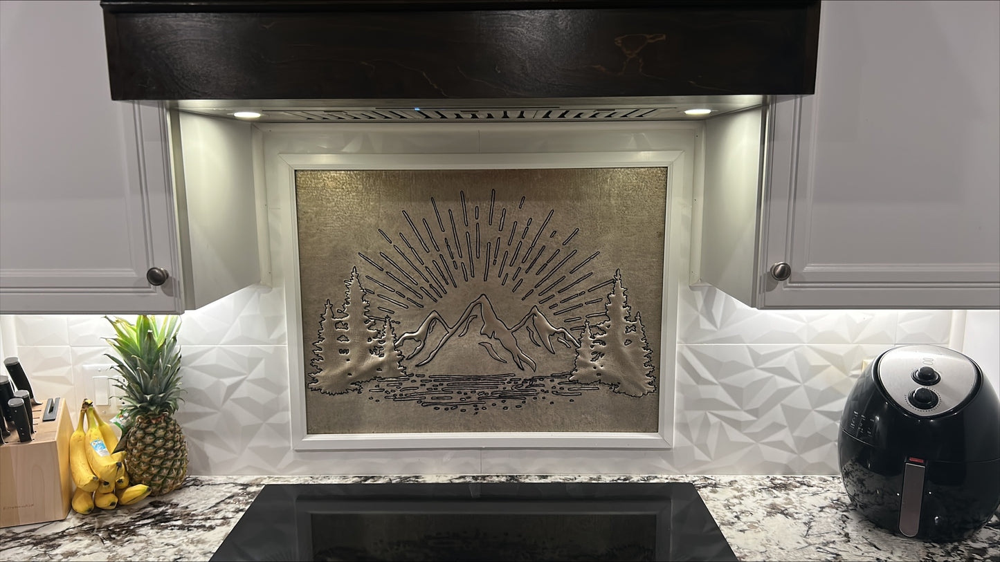 Gray Mountain Sunrise Copper Backsplash - Natuross