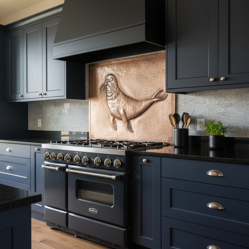 Seal — 3/4 Angle, Navy Kitchen