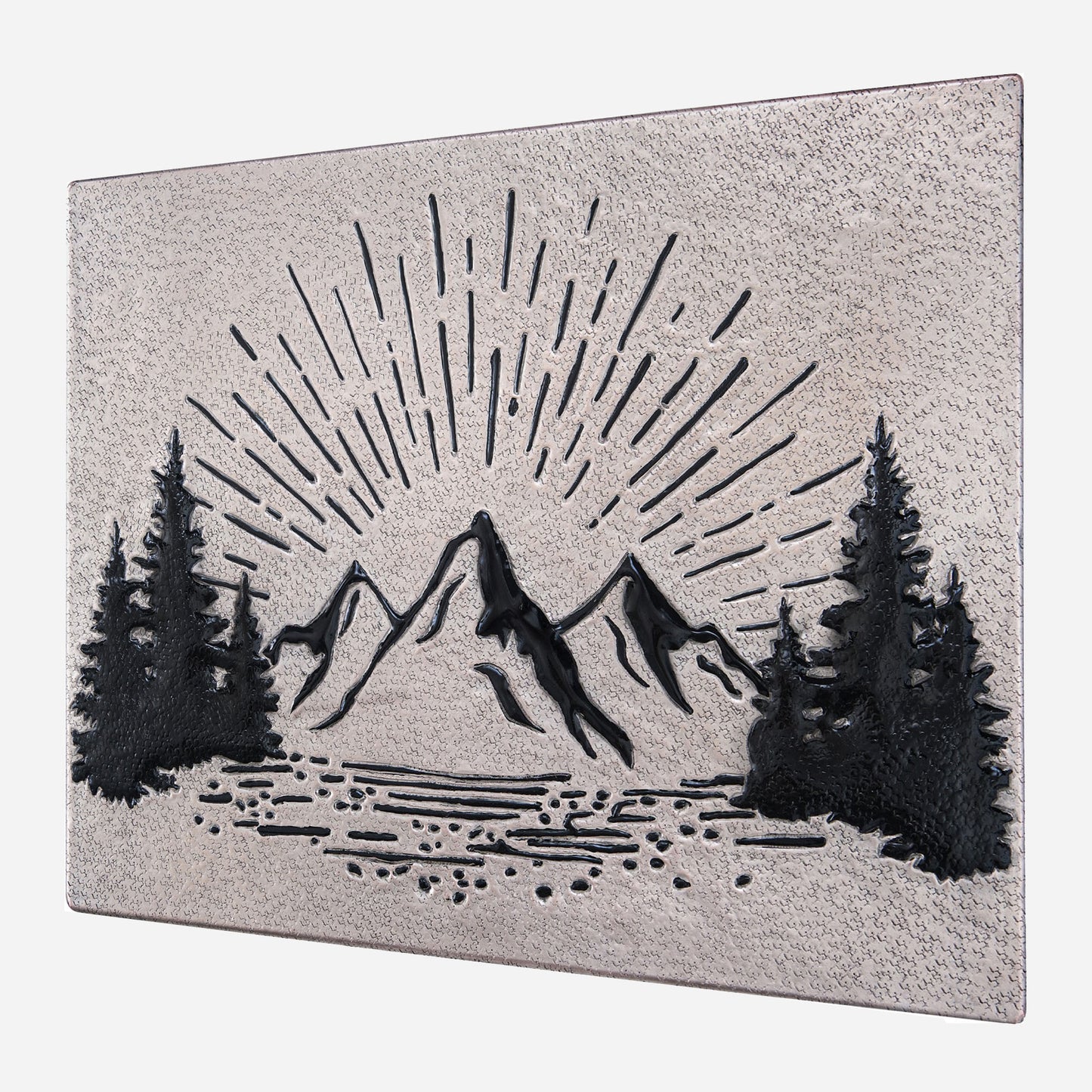 Mountain Retreat Kitchen Backsplash Tile - Copper Sunrise Scene - Gray & Black - Natuross