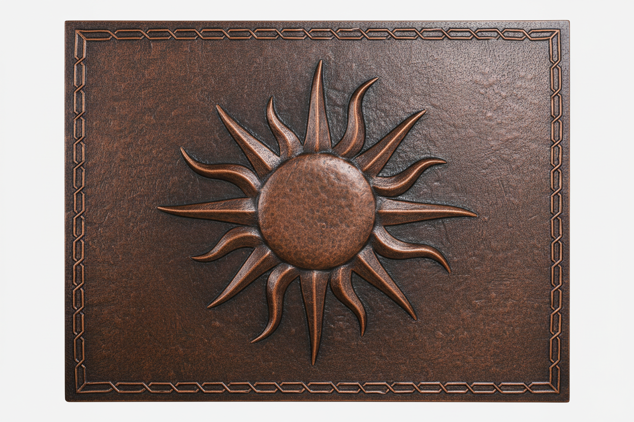 Sunburst brown patina panel
