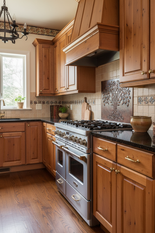 Tree of Life Copper Panel - traditional kitchen