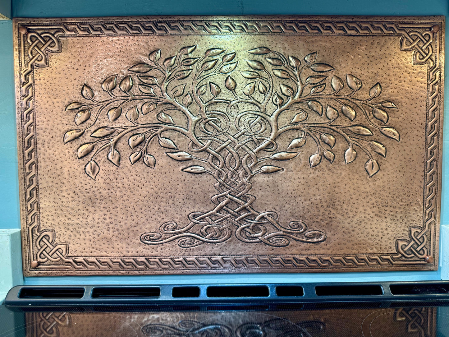 Copper Tree of Life Backsplash | Handmade Copper Kitchen Wall Art