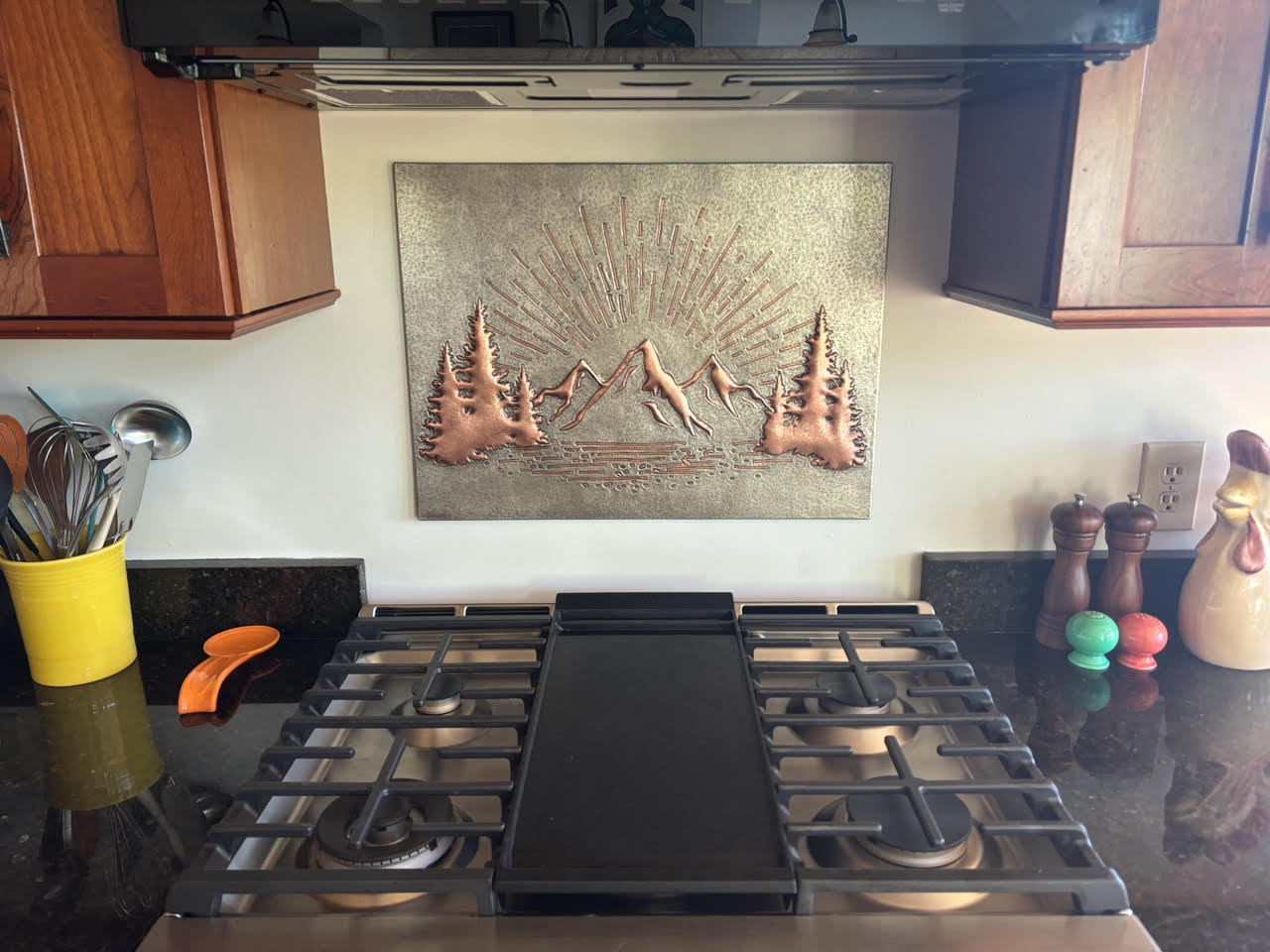 Gray & Copper Mountain Sunrise Backsplash
