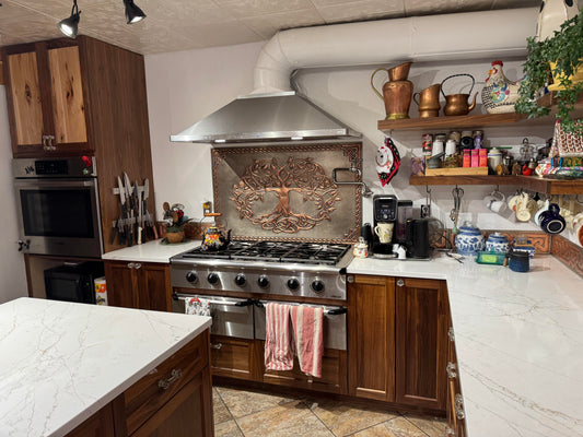 Copper Stove Backsplash – Tree of Life - Natuross