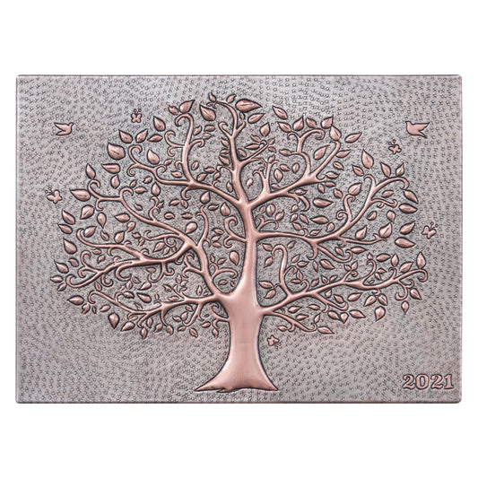 How to install a copper backsplash — Tree of Life with birds, real customer installation by Natuross