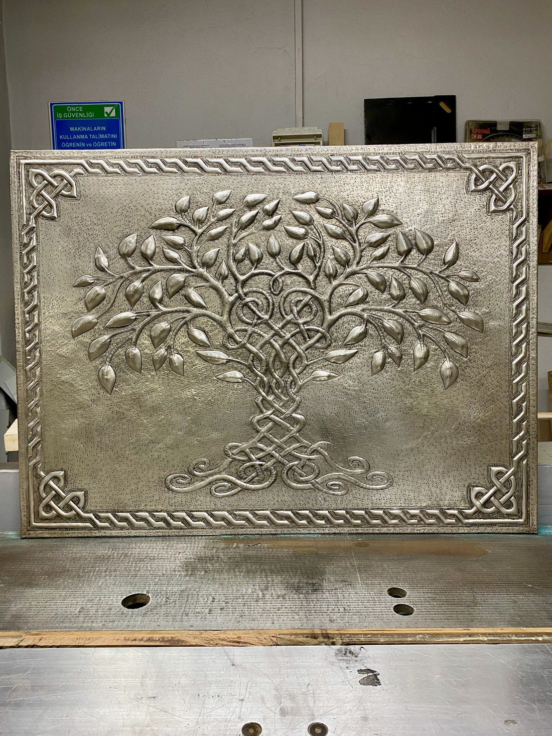 What is silver-plated copper — silver tree of life copper backsplash in Silver finish by Natuross