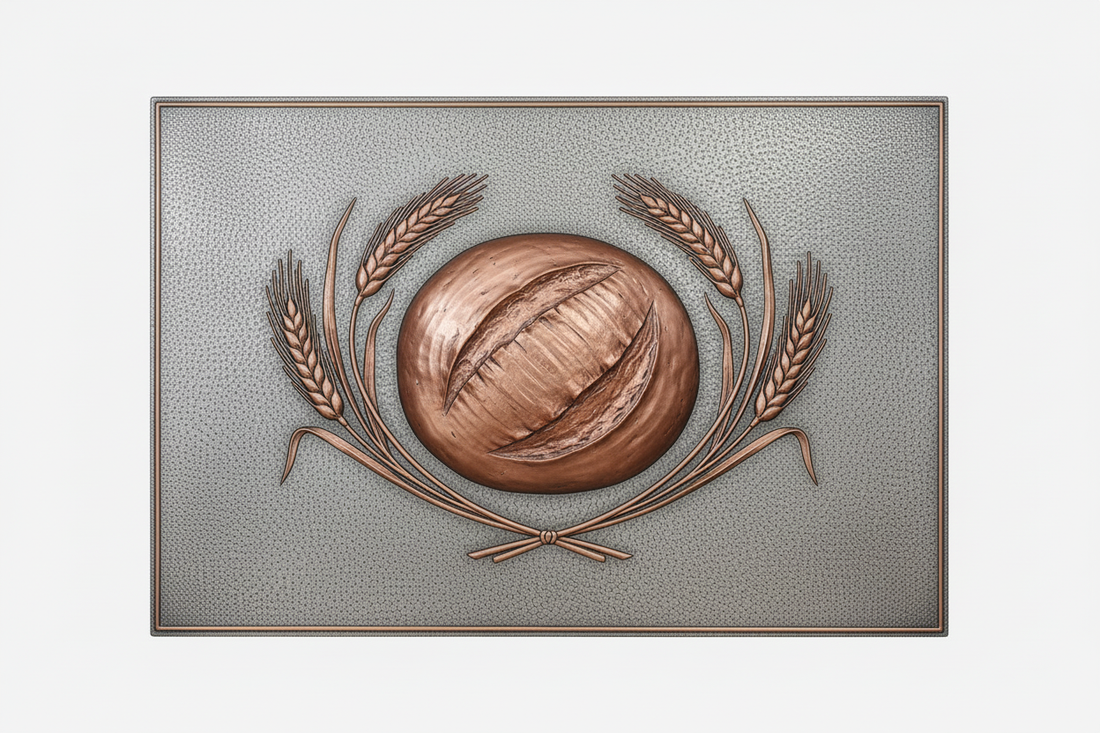 Can I change my mind after ordering — artisan bread and wheat copper backsplash in Silver–Copper finish by Natuross