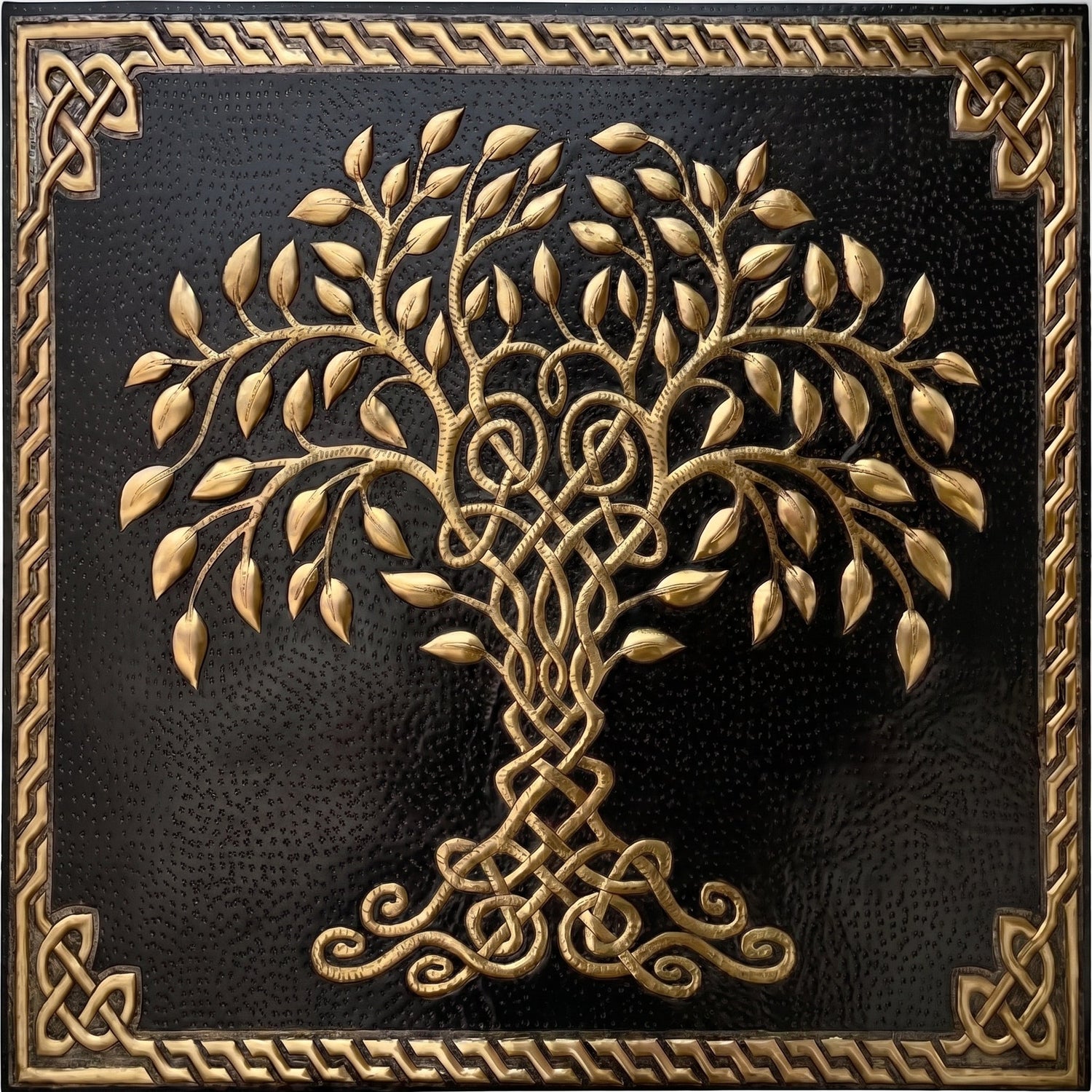 Black Kitchen Backsplashes with Gold Details