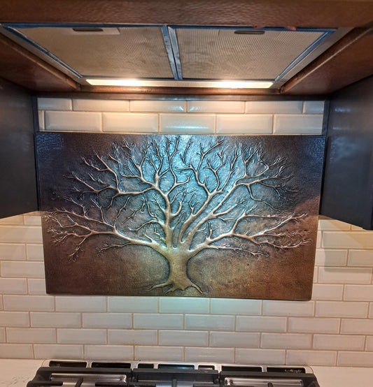 Eternal Tree Copper Backsplash in Brown - Natuross
