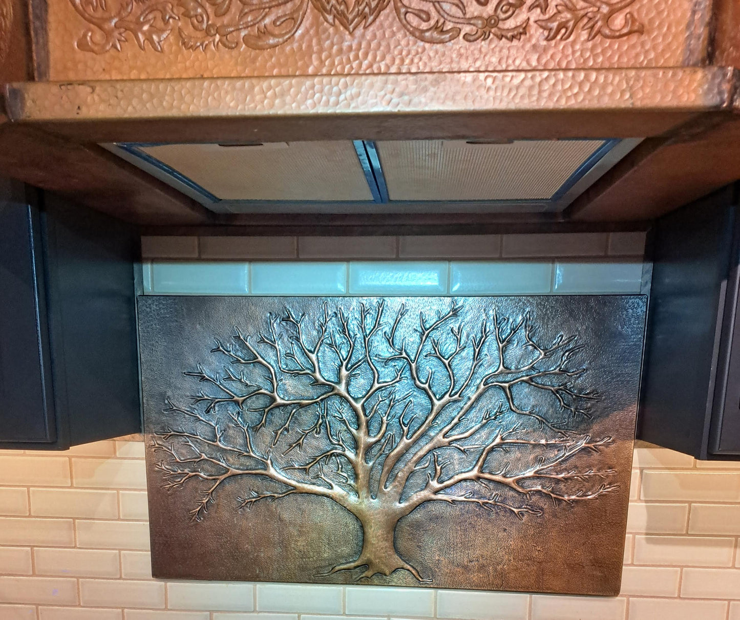 Eternal Tree Copper Backsplash in Brown - Natuross