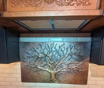 Eternal Tree Copper Backsplash in Brown - Natuross