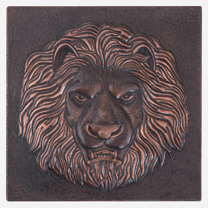 Lion Copper Wall Art 11.8"x11.8" Brown - Natuross