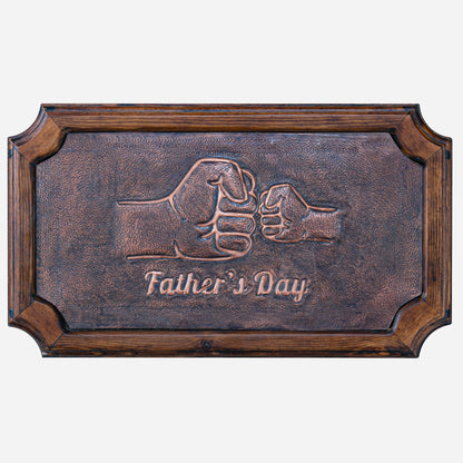 Father's Day Copper and Wood Wall Art 10"x18" Brown - Natuross