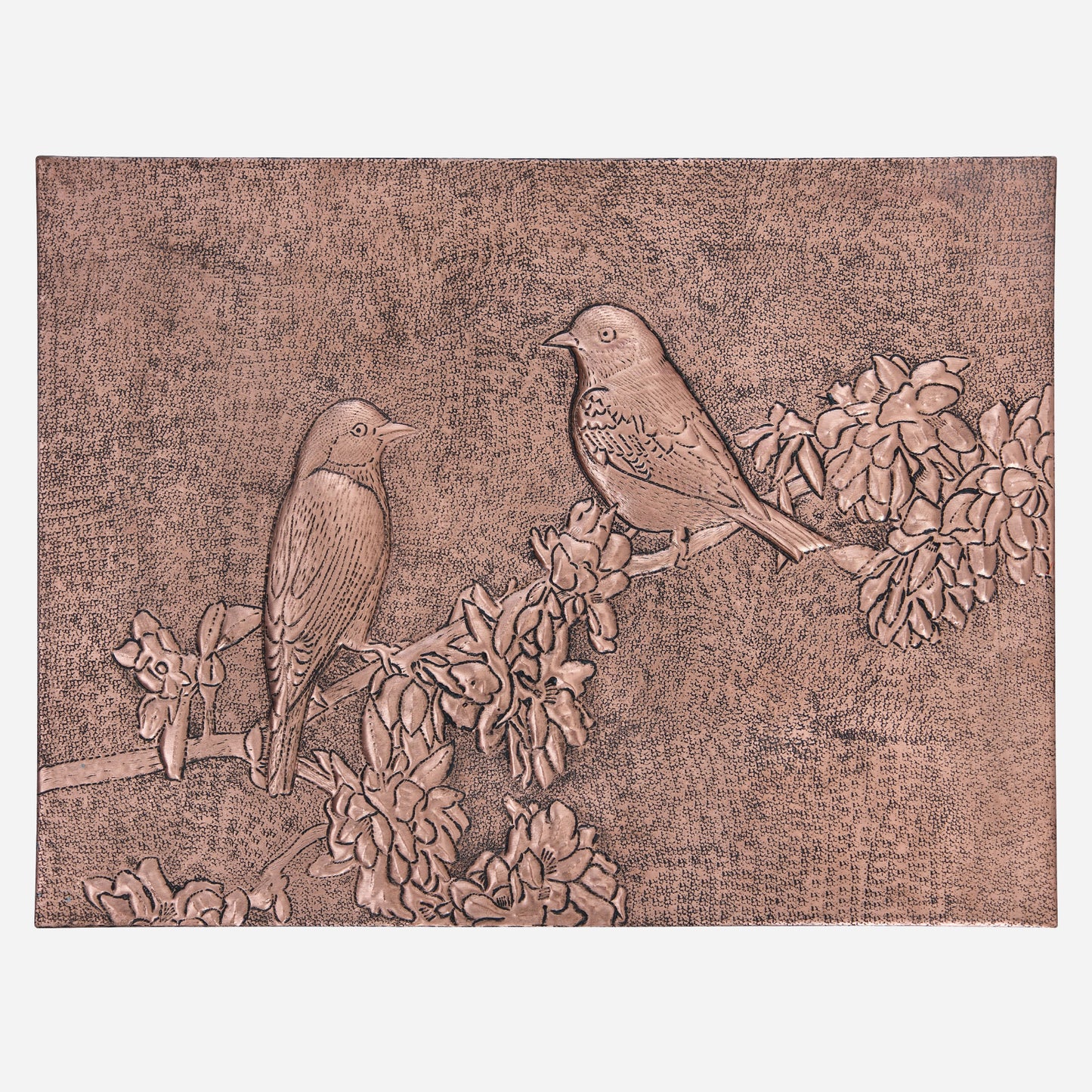 Birds on a Tree Branch Copper Wall Art 11.8x15.9"