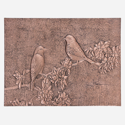 Birds on a Tree Branch Copper Wall Art 11.8x15.9" - Natuross