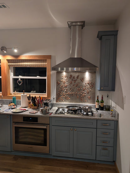 Tree Branch with Hummingbirds Copper Backsplash