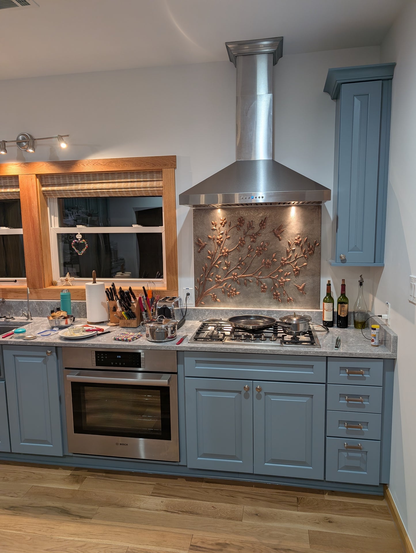 Tree Branch with Hummingbirds Copper Backsplash
