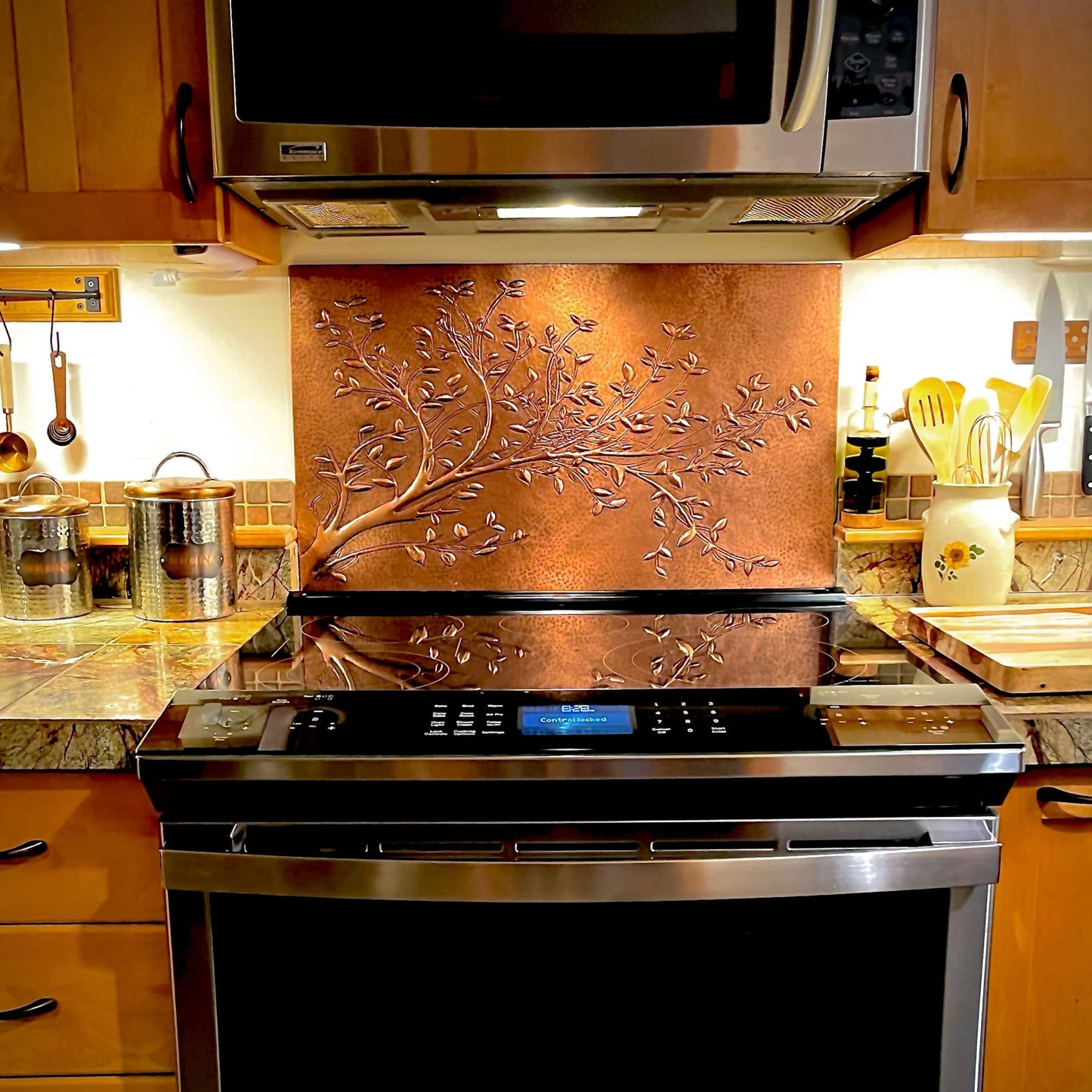 Tree Branches Backsplash Tile - 18"x30" Copper