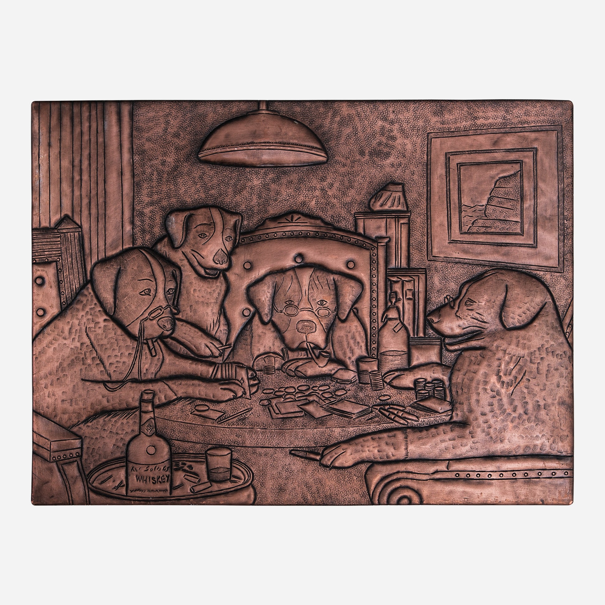 Copper "Poker Game" Wall Art 11.7"x 15.6" - Natuross