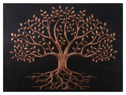 Black Tree With Roots Copper Backsplash | Modern Luxury Handmade Copper Kitchen Backsplash Pane - Natuross