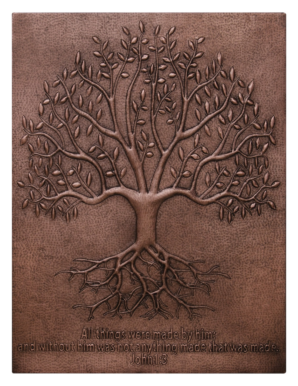 Copper Tree With Roots Backsplash | Handmade Symbolic Copper Kitchen Backsplash Panel - Natuross