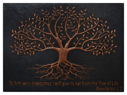 Black Tree With Roots Copper Backsplash | Modern Luxury Handmade Copper Kitchen Backsplash Pane - Natuross