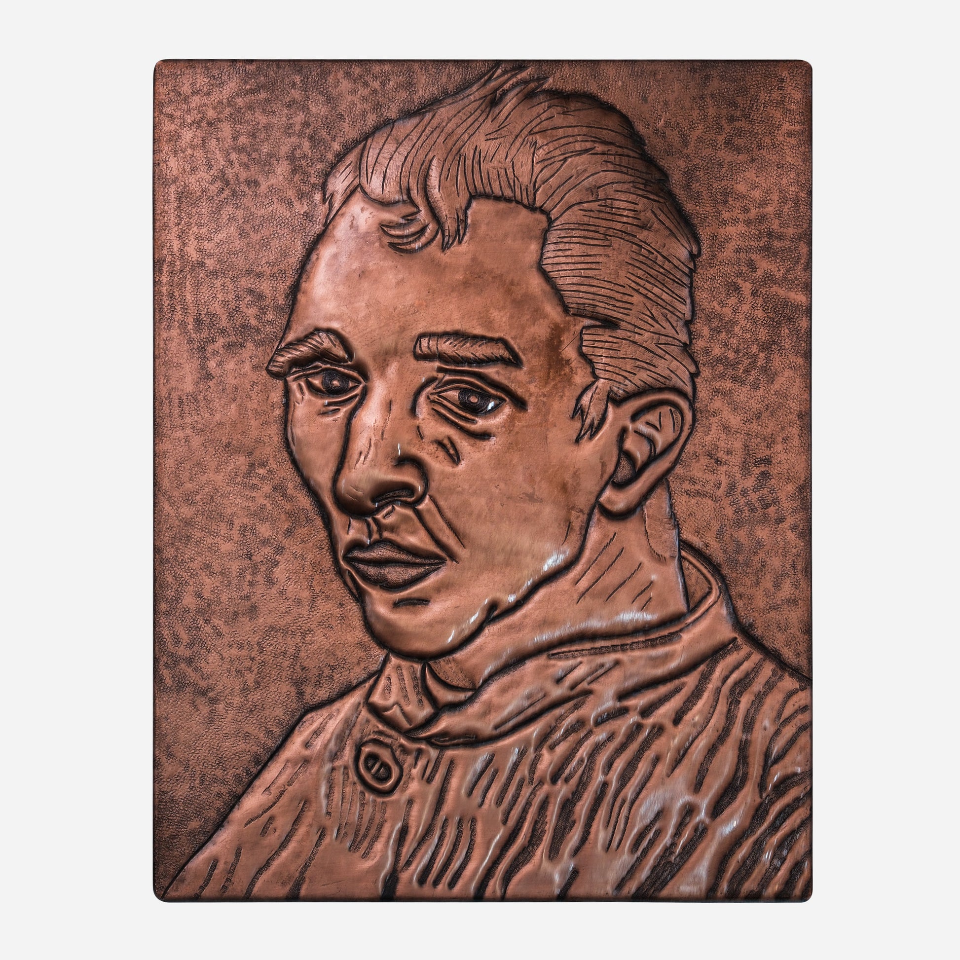 Copper Van Gogh Self Portrait Wall Art 15.4"x 11.8" - Natuross